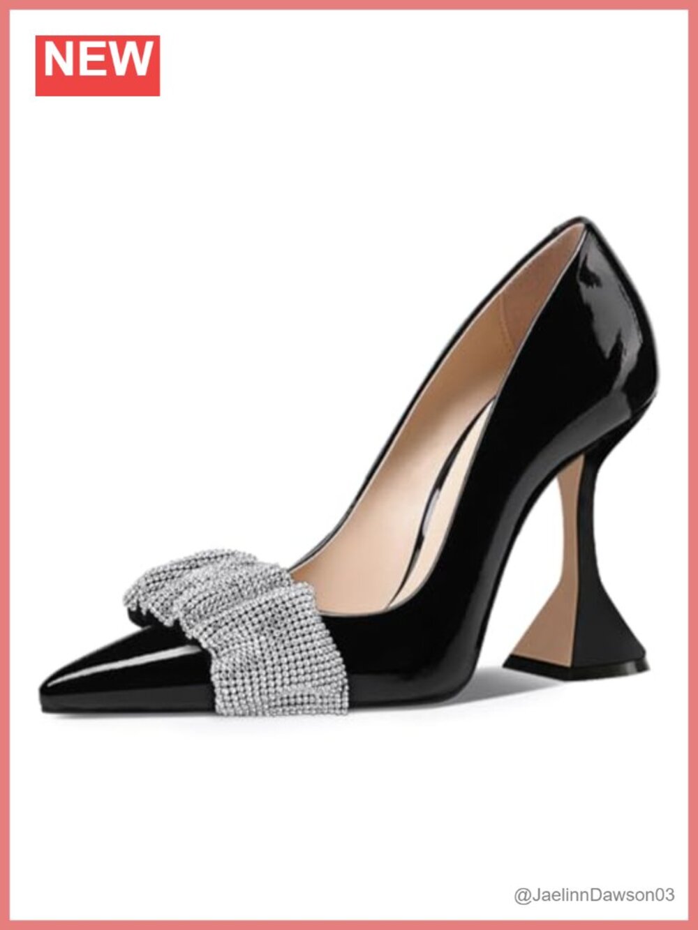 YDN Women Pointed Toe Kitten Heel Pumps Slip On Party Dress Shoes